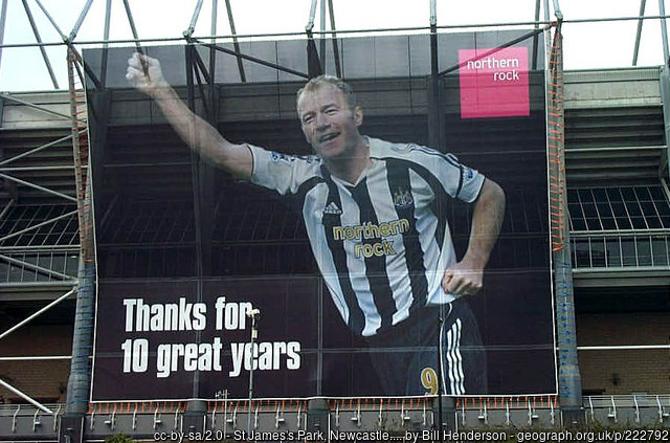 Alan Shearer Billboard Outside Newcastle United Stadium