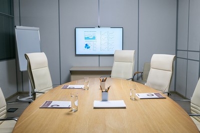 Boardroom Table White Chairs