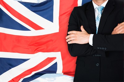 Businessman Against UK Flag