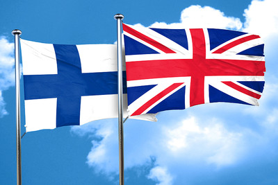 Finland and UK Flags