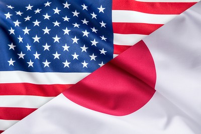 Flags of USA and Japan
