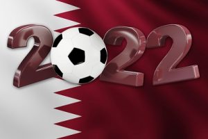 Football 2022 with Qatar Flag