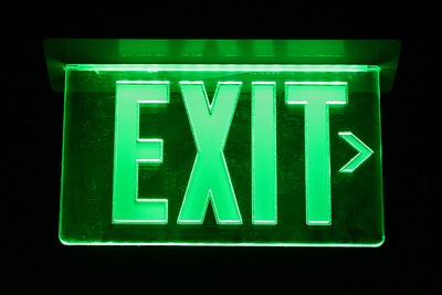 Green Neon Exit Sign
