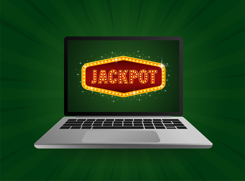 Jackpot Logo on Laptop Screen