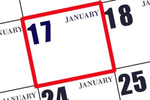 January 17 Highlighted on Calendar