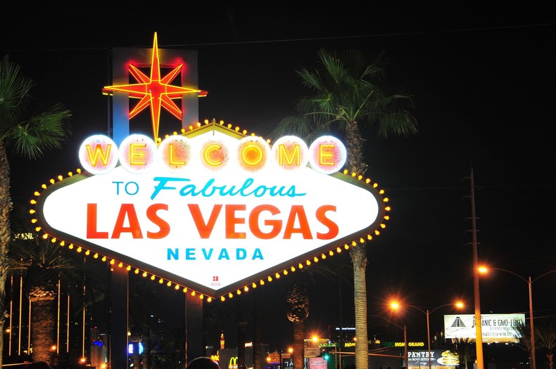 Las Vegas Welcome Sign at Night