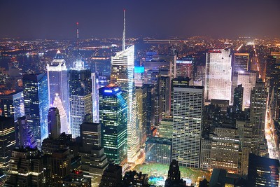 Manhattan Skyscrapers at Night