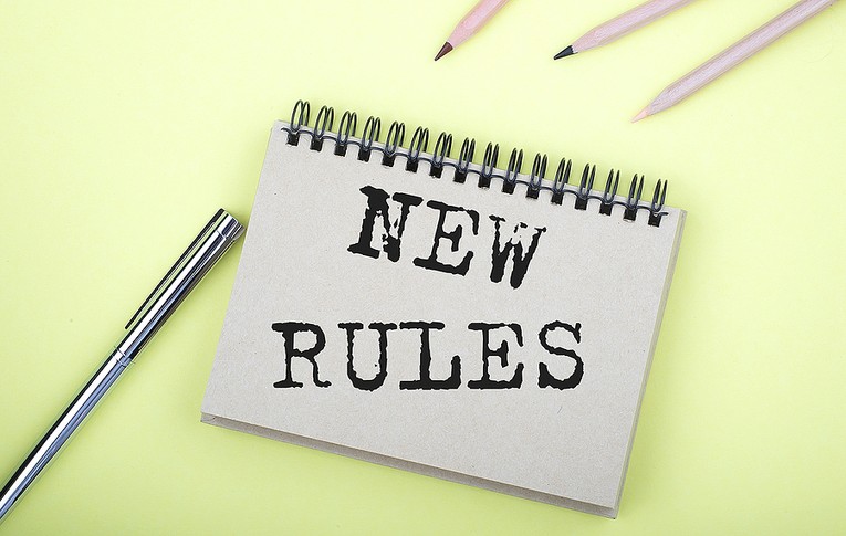 New Rules Stamp on Notepad