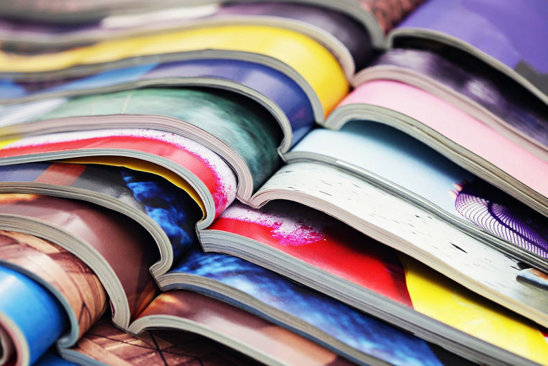 Pile of Open Magazines