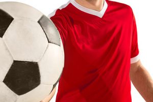 Red Football Shirt and Football