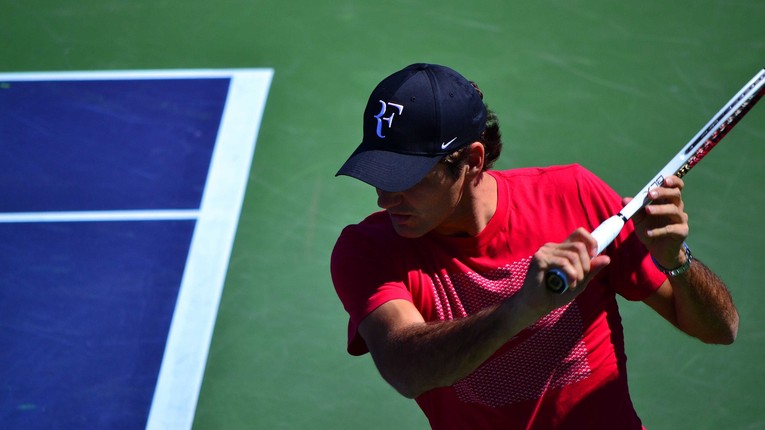Roger Federer Practise Close Up