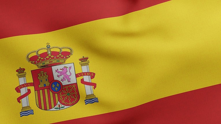 Spanish Fabric Flag Angled