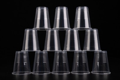 Stack of Clear Plastic Cups