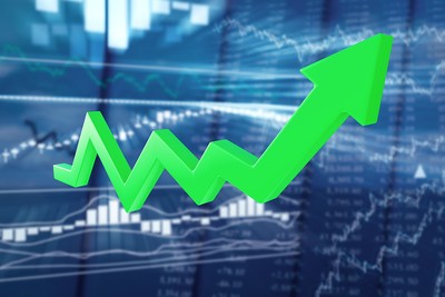 Stock Market Green Growth Arrow