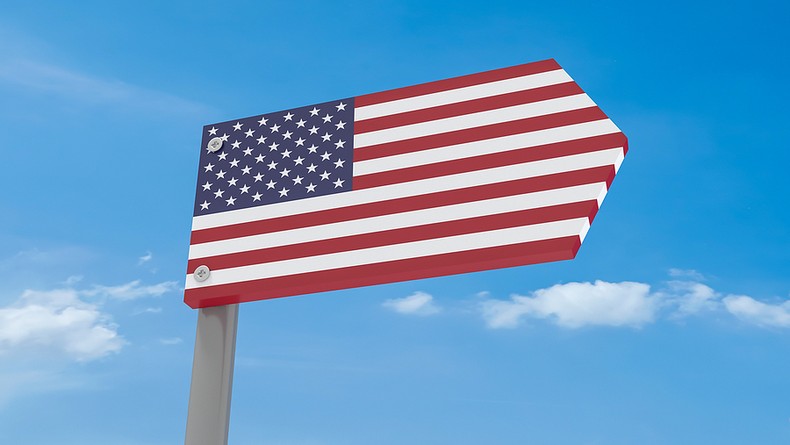USA Flag Direction Arrow